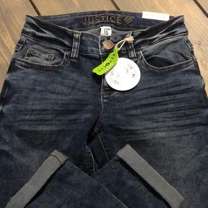 JUSTICE GIRLS BLUE JEANS- Girlfriend size 10- Brand New with tag
